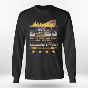 Longsleeve Denver Nuggets 2023 Western Conference Finals Champions Skyline T Shirt 2