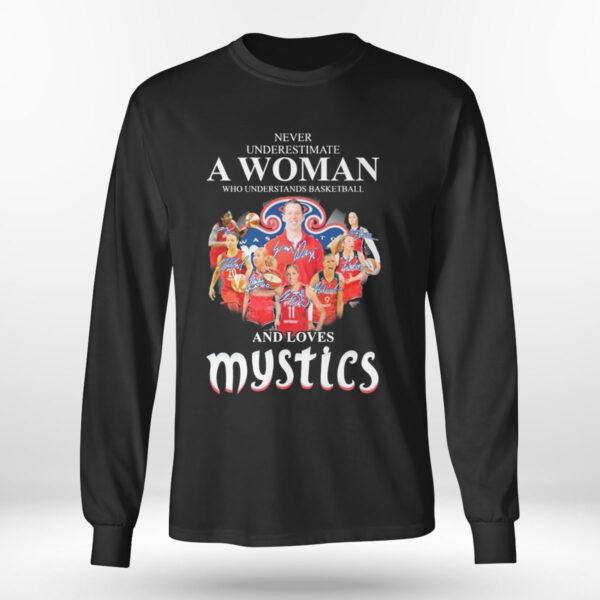 Never Underestimate A Woman Who Understands Basketball And Loves Washington Mystics Signatures T-Shirt