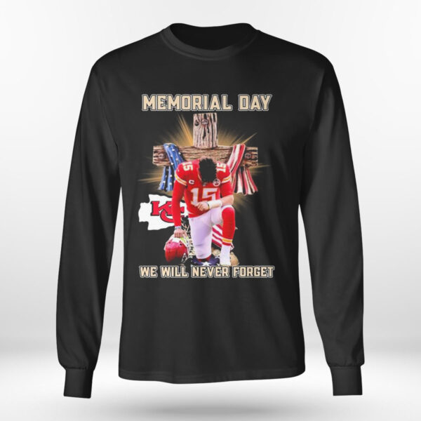 Patrick Mahomes Kansas City Chiefs Memorial Day We Will Never Forget T-Shirt