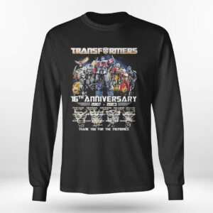 Longsleeve Transformers 16th Anniversary 2007 2023 Thank You For The Memories T Shirt 2