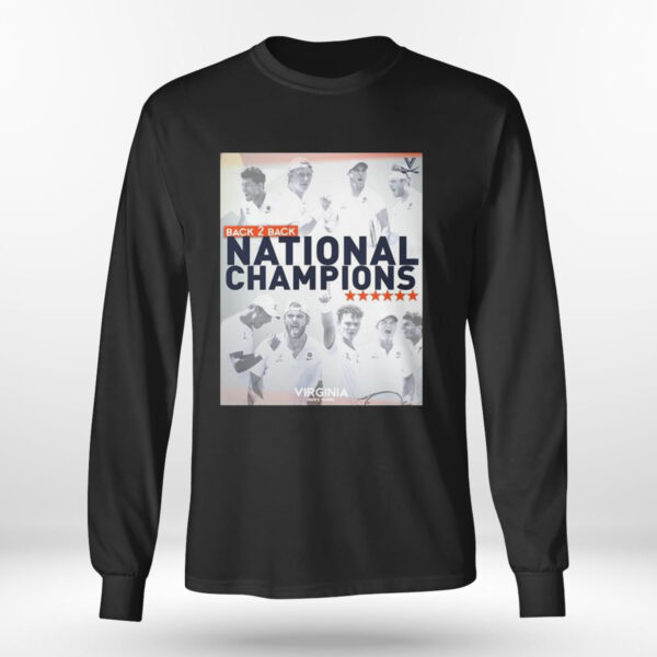 Virginia Cavaliers Mens Tennis Back To Back National Champions T-Shirt