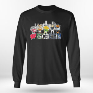 Longsleeve Wisconsin Skyline Mascots Sports Teams T Shirt 2