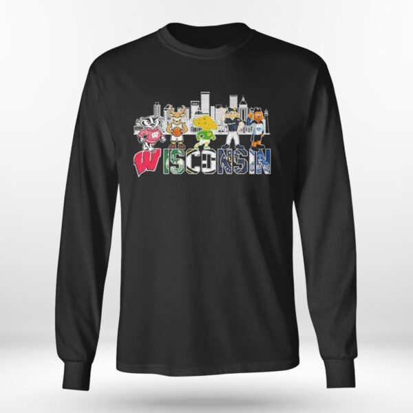 Wisconsin Skyline Mascots Sports Teams T-Shirt