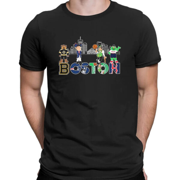 Boston Skyline Sports Teams Mascots T-Shirt