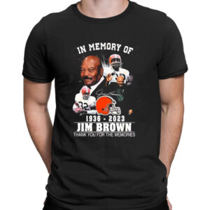 Shirt black Cleveland Browns In Memory Of Jim Brown 1936 2023 Signatures T Shirt 2