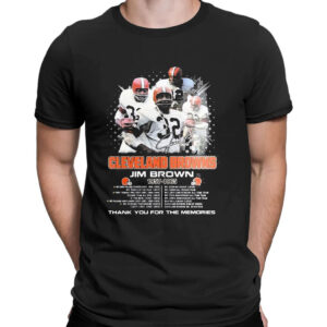 Shirt black Cleveland Browns Jim Brown 1957 1963 Thank You For The Memories Signatures T Shirt 2