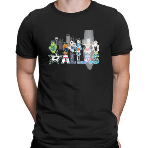 Shirt black Dallas Skyline Sports Teams Mascots T Shirt 2