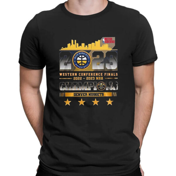 Denver Nuggets 2023 Western Conference Finals Champions Skyline T-Shirt