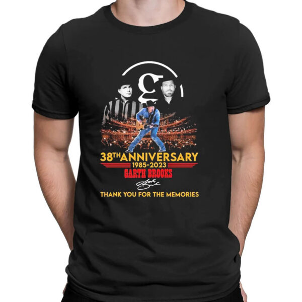 Garth Brooks 38th Anniversary 1985 2023 Thank You For The Memories Signatures T-Shirt