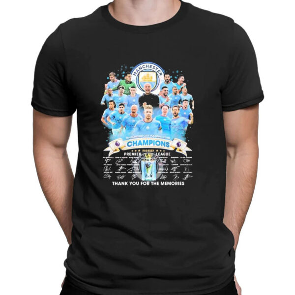 Manchester City Football Club Champions 2023 Premier League Thank You For The Memories T-Shirt