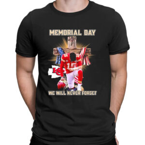 Shirt black Patrick Mahomes Kansas City Chiefs Memorial Day We Will Never Forget T Shirt 2