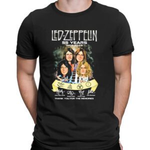Shirt black The Led Zeppelin 55 Years 1968 2023 Thank You For The Memories Signatures T Shirt 2