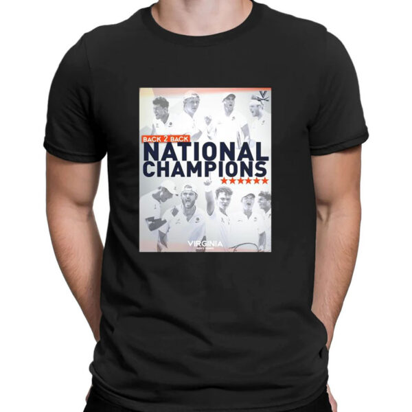 Virginia Cavaliers Mens Tennis Back To Back National Champions T-Shirt