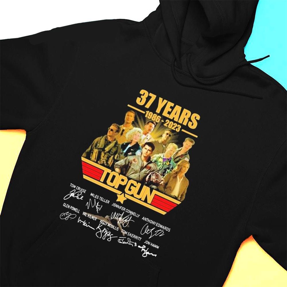 37 Years Anniversary Top Gun Characters Signatures 1986 2023 T-shirt