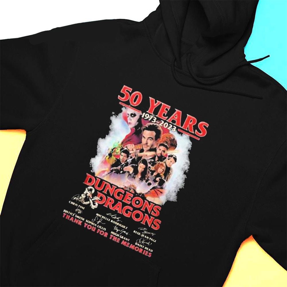 50 Years Of Dungeons And Dragons 1973 2023 Thank You For The Memories Signatures T-shirt