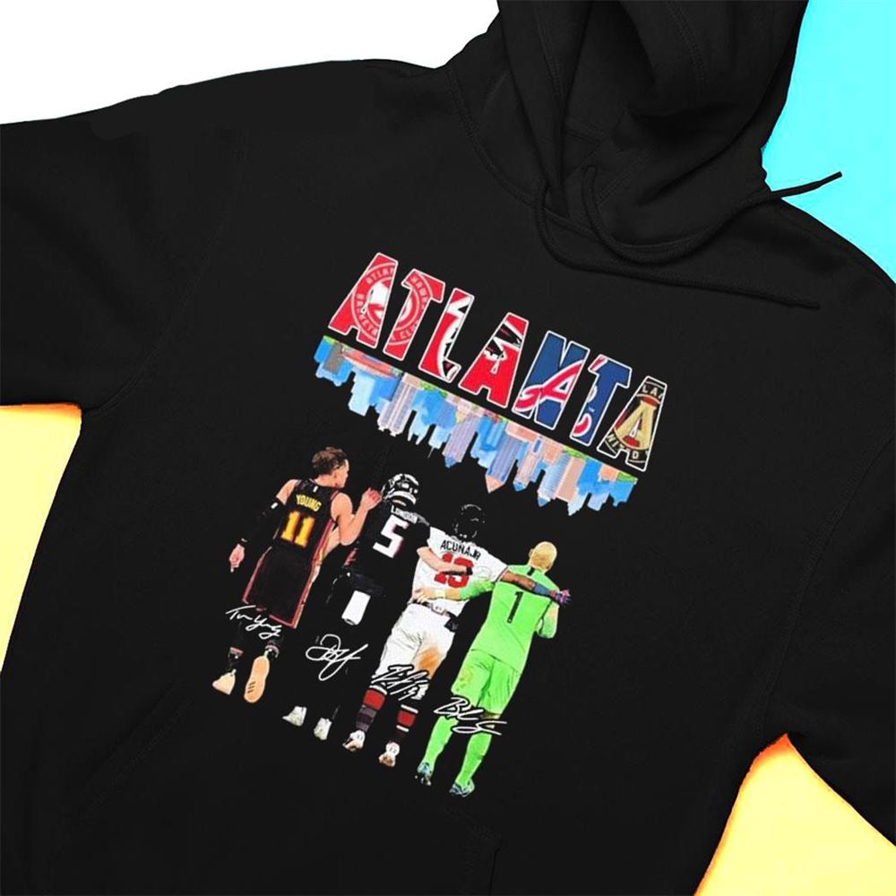 Atlanta Skyline Sport Teams Players Signatures T-shirt