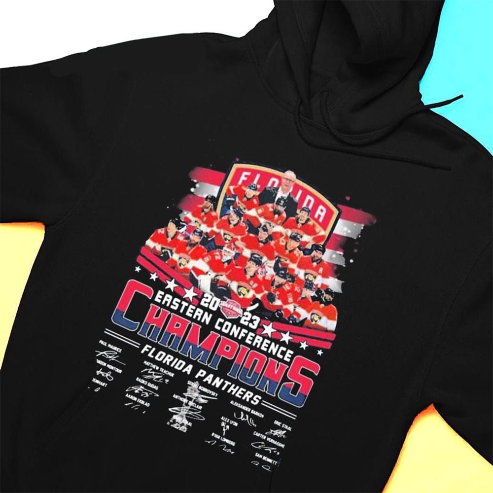 Florida Panthers Team Eastern Conference Champions Signatures 2023 T-shirt