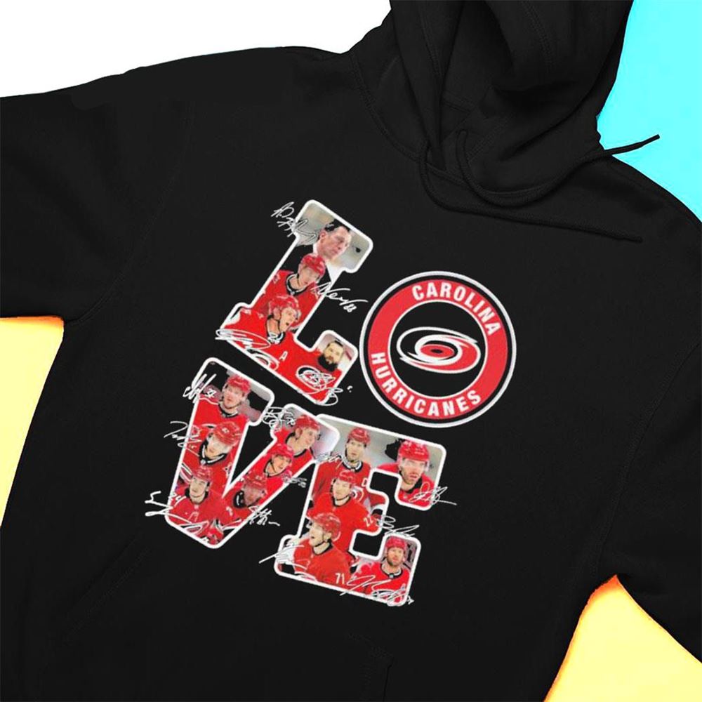 Love Carolina Hurricanes Team Hockey Signatures T-shirt