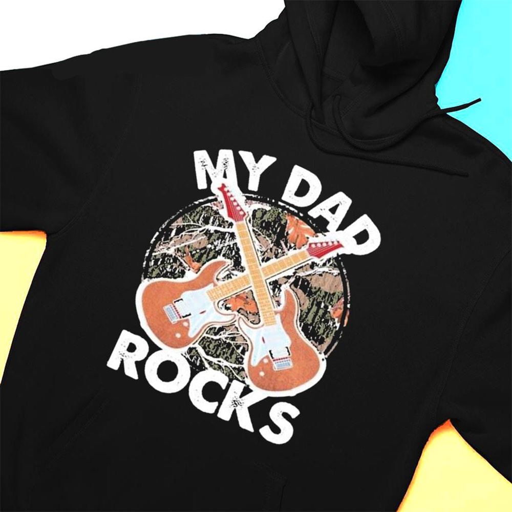 My Dad Rocks Rocker Father Rock And Roll Papa Daddy Music T-shirt