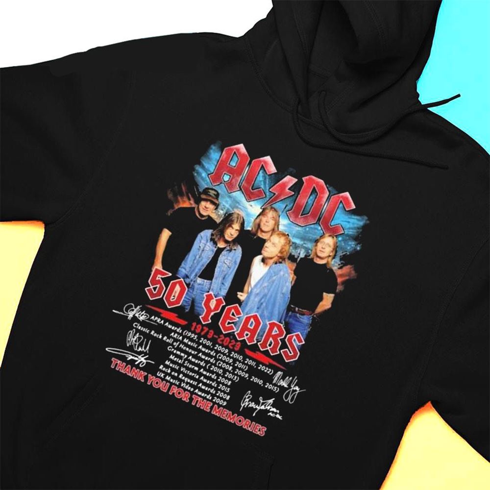 Tour 2023 Ac Dc 50 Years 1973 2023 Thank You For The Memories Signatures T-shirt