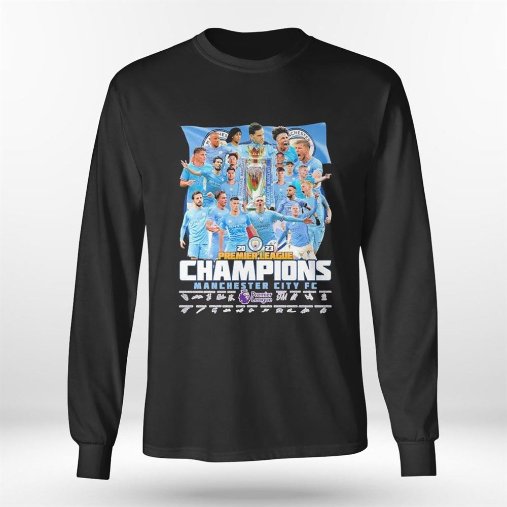 Manchester City 2023 Premier League Champions Signatures T-shirt