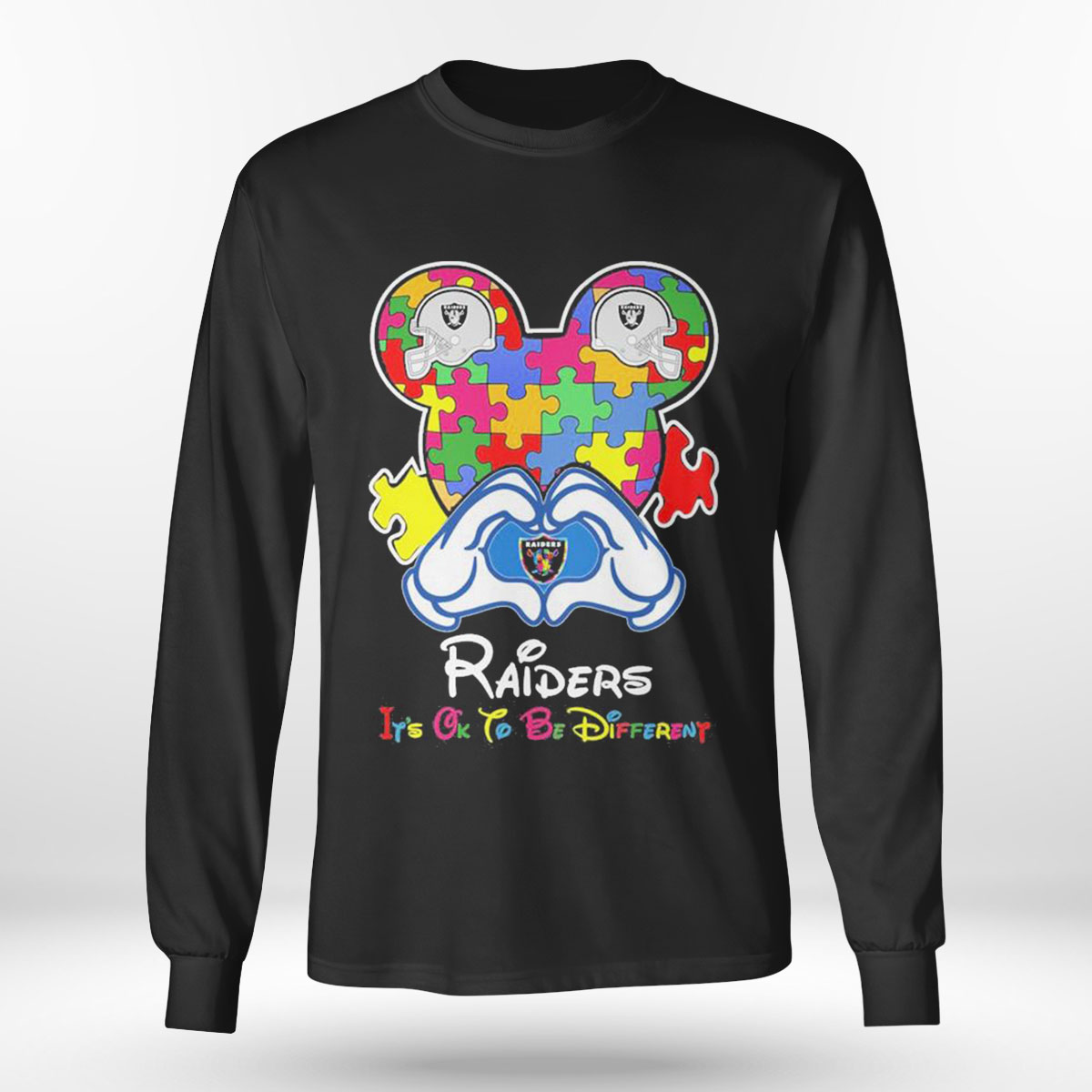 I Love The Raiders Mickey Mouse Oakland Raiders T-Shirt - T-shirts