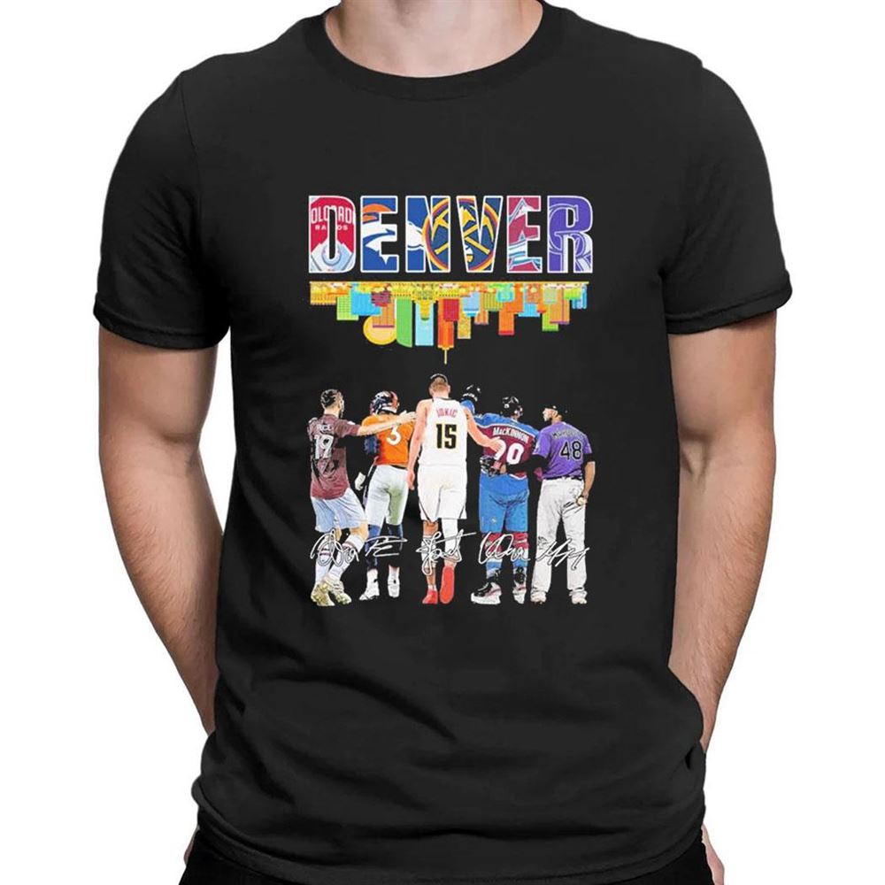 2023 Denver Skyline Sports Team Players Signatures T-shirt