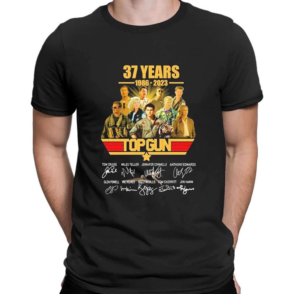 37 Years Anniversary Top Gun Characters Signatures 1986 2023 T-shirt