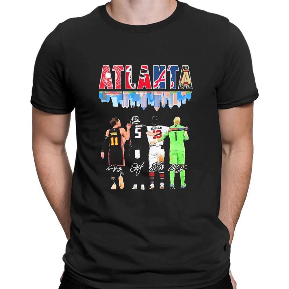 Atlanta Skyline Sport Teams Players Signatures T-shirt