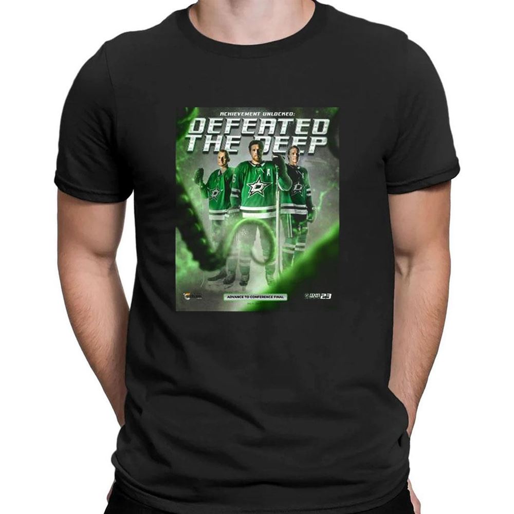 Dallas Stars Achievement Unlocked Defeated The Deep 2023 T-shirt