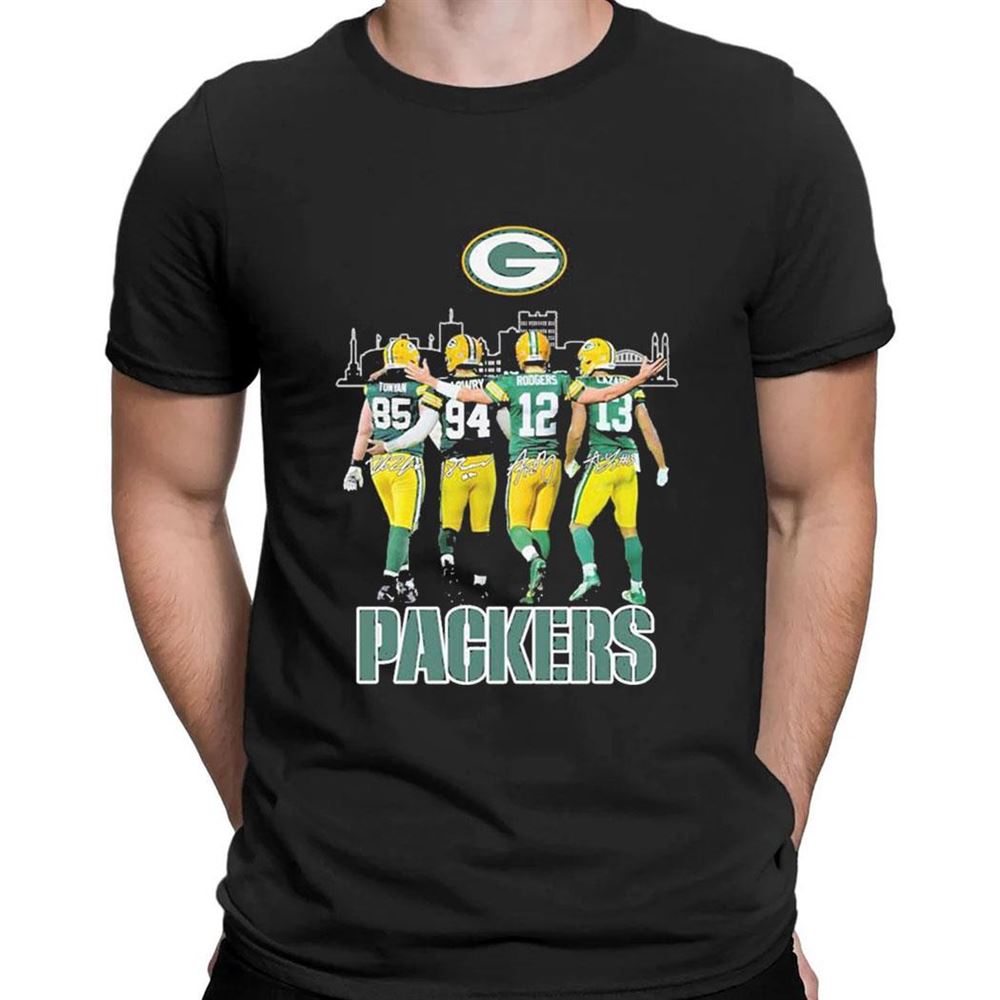 Green Bay Packers Team Players Skyline Signatures T-shirt