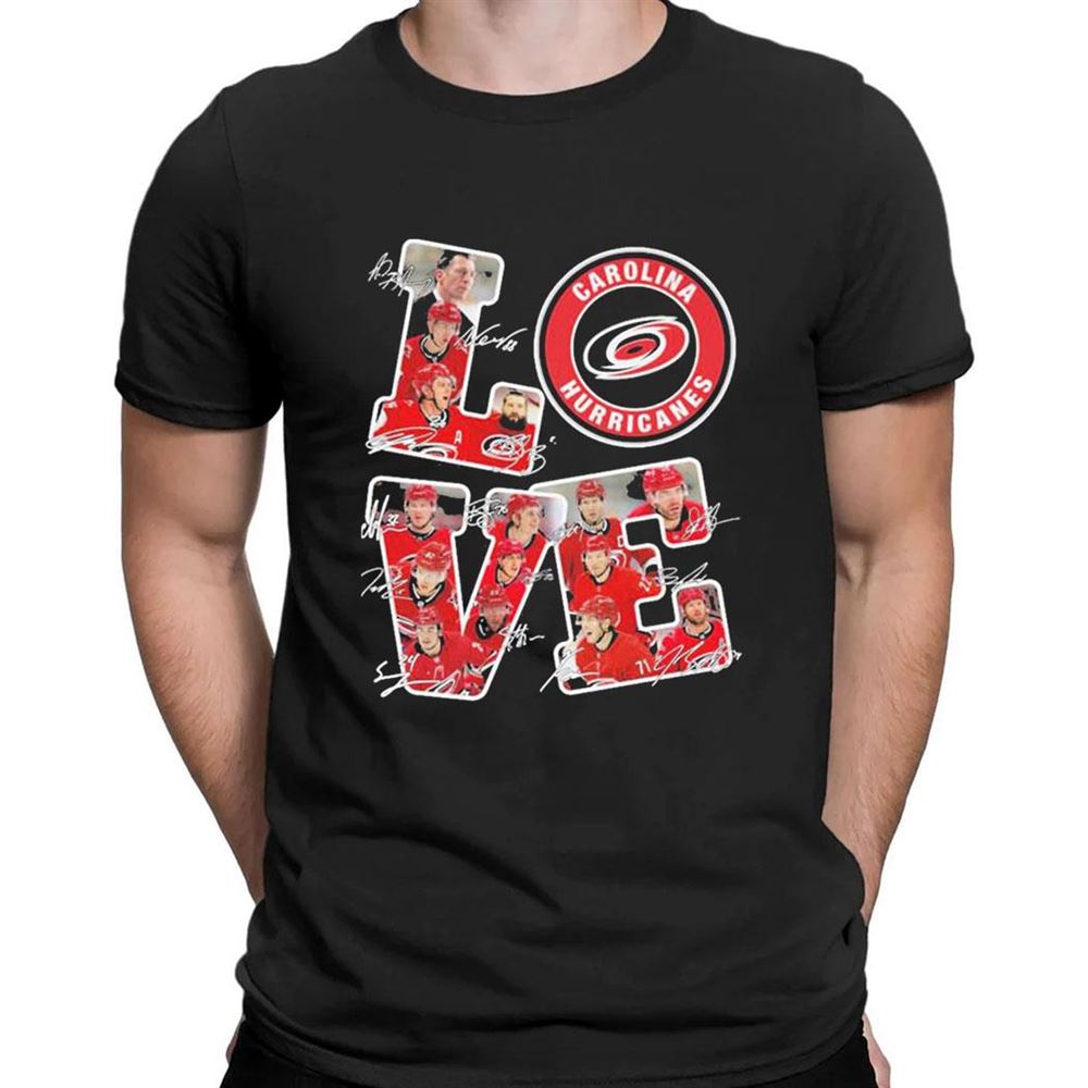 Love Carolina Hurricanes Team Hockey Signatures T-shirt