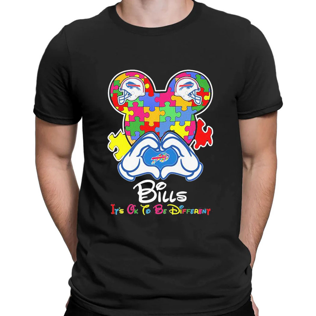 Mickey Mouse Love Atlanta Falcons Autism Its Ok To Be Different T-shirt