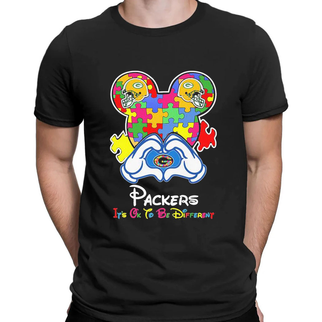 Mickey Mouse Love Denver Broncos Autism Its Ok To Be Different T-shirt