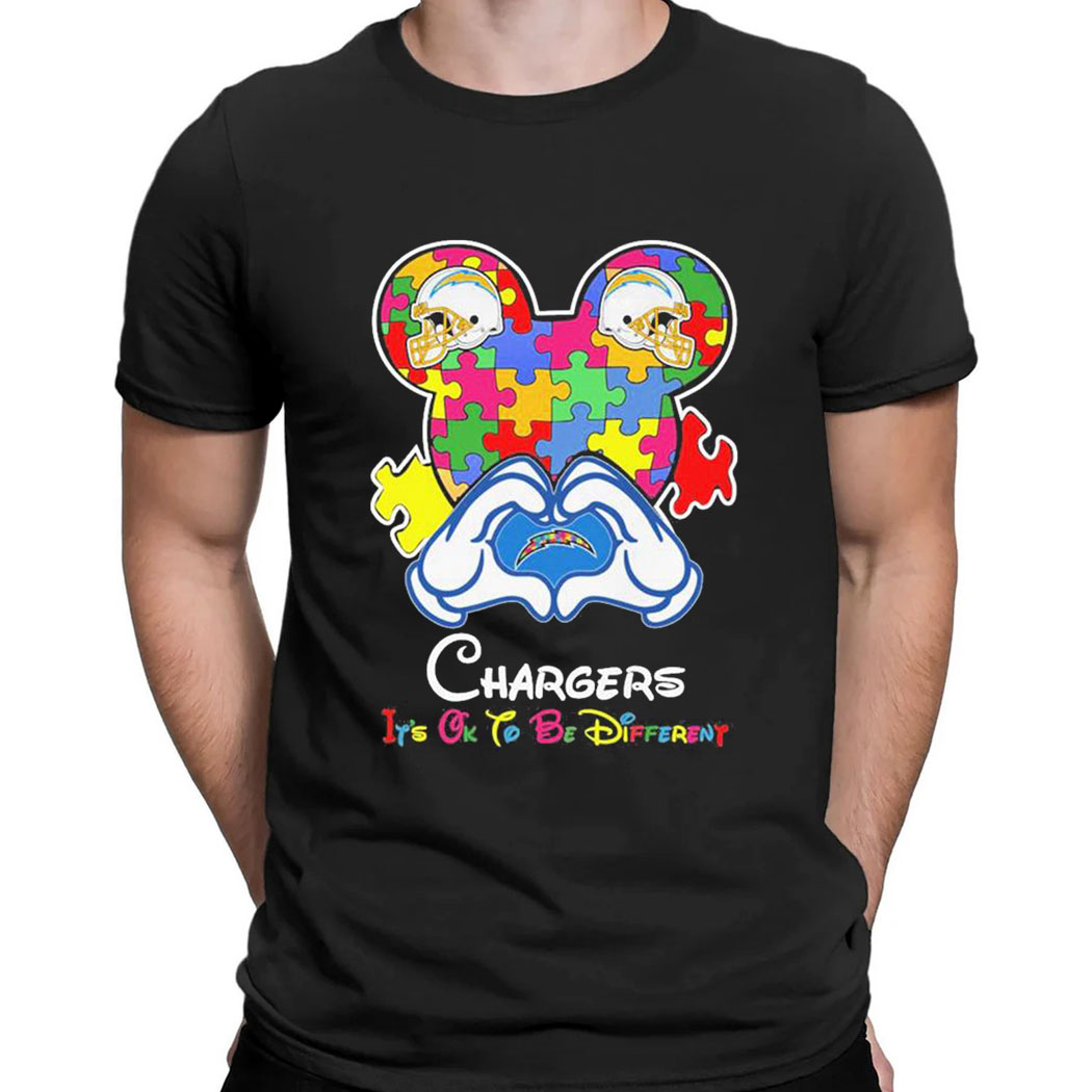 Mickey Mouse Love Las Vegas Raiders Autism Its Ok To Be Different T-shirt