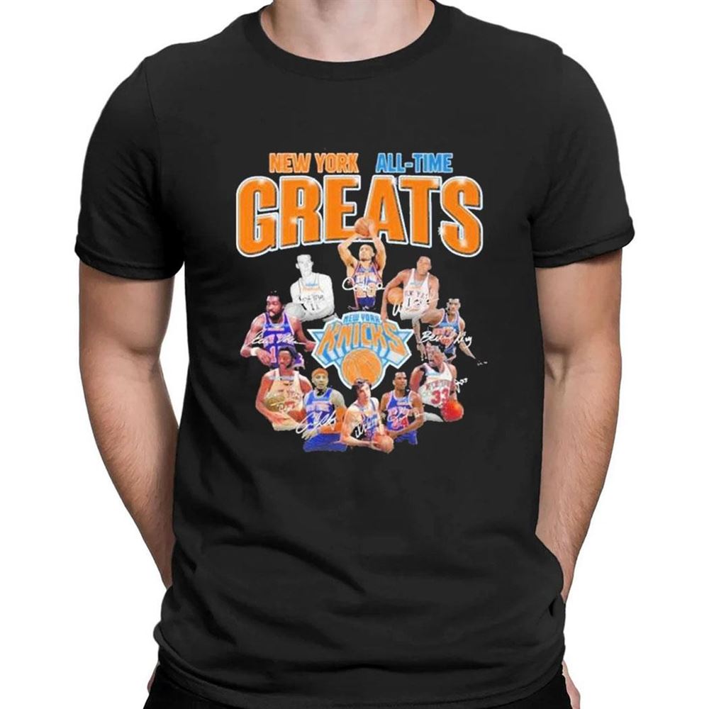 New York Knicks All Time Greats Team Signatures T-shirt