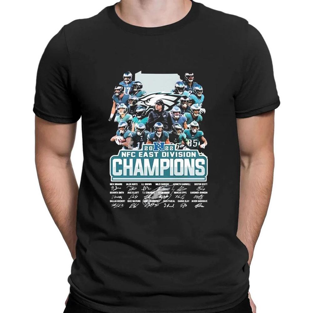 State Philadelphia Eagles 2022 Nfc East Division Champions Signatures T-shirt