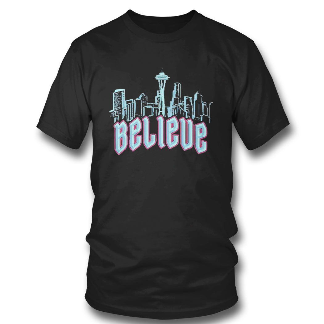 Seattle Kraken Believe Playoff 2023 Skyline Shirt