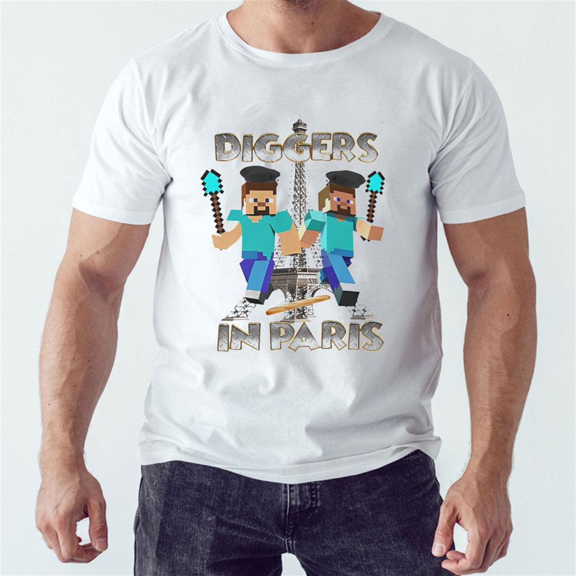 Funny Minecraft Diggers In Paris Shirt