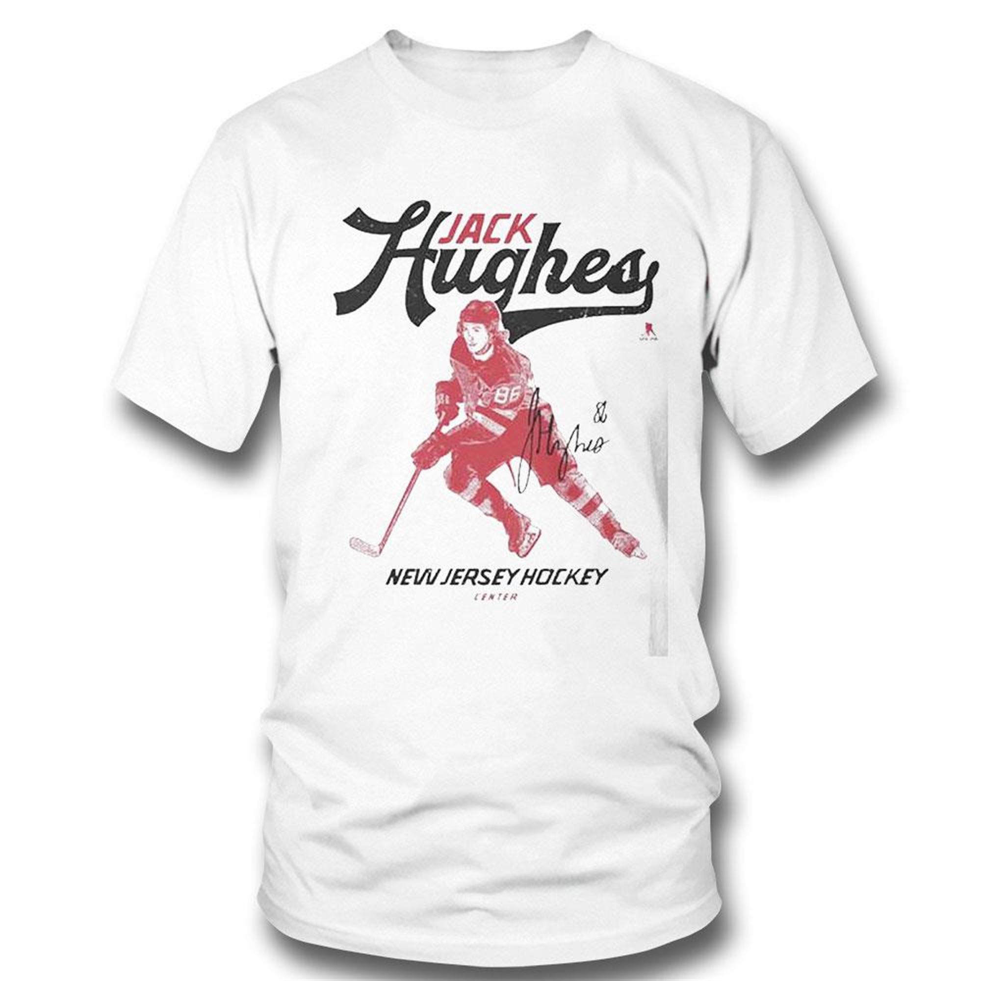 Jack Hughes New Jersey Hockey Center Signature Shirt