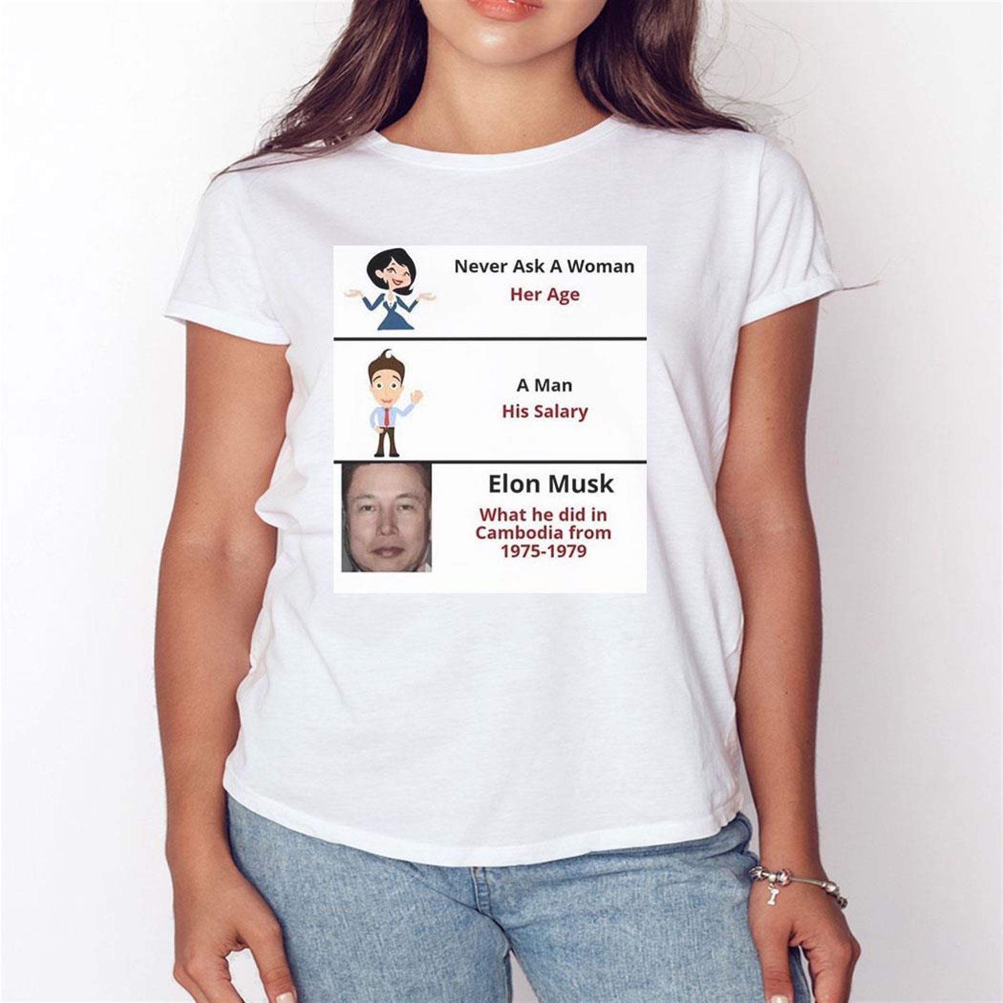 Never Ask Elon Mush Did In Cambodia From 1975-1979 T-shirt