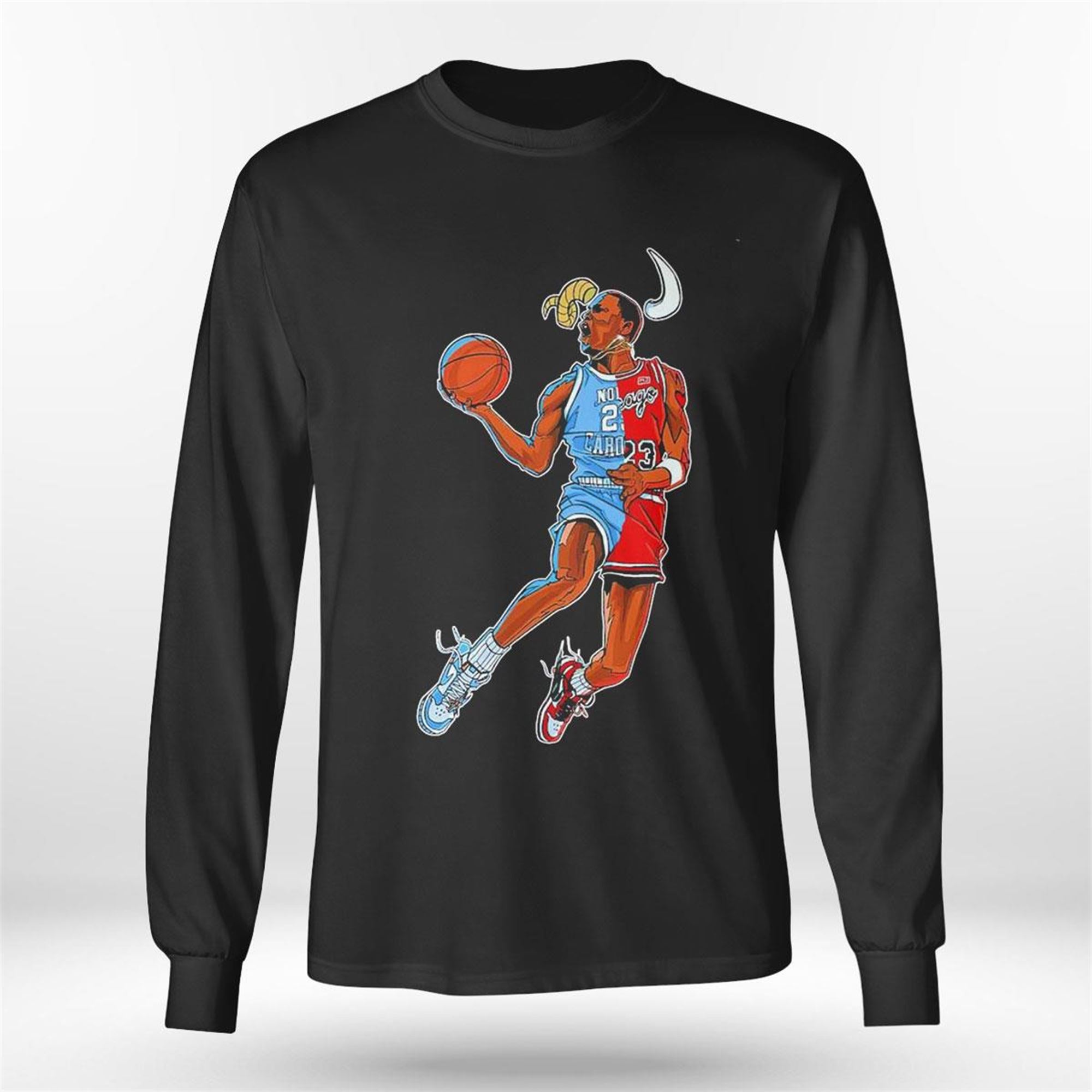 Michael Jordan half North Carolina Tar Heels and half Chicago Bulls vintage  shirt, hoodie, sweater, long sleeve and tank top