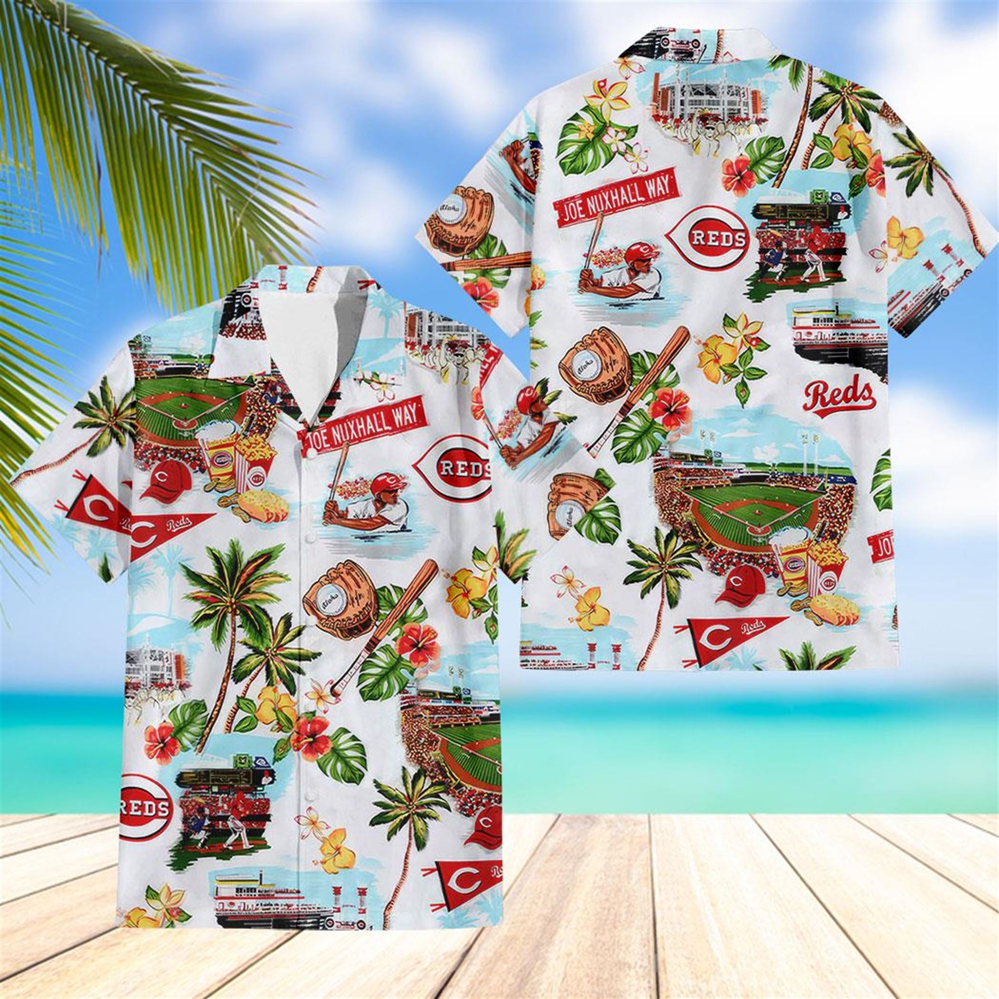 Boston Red Sox Palm Tree Hawaiian Aloha Shirt