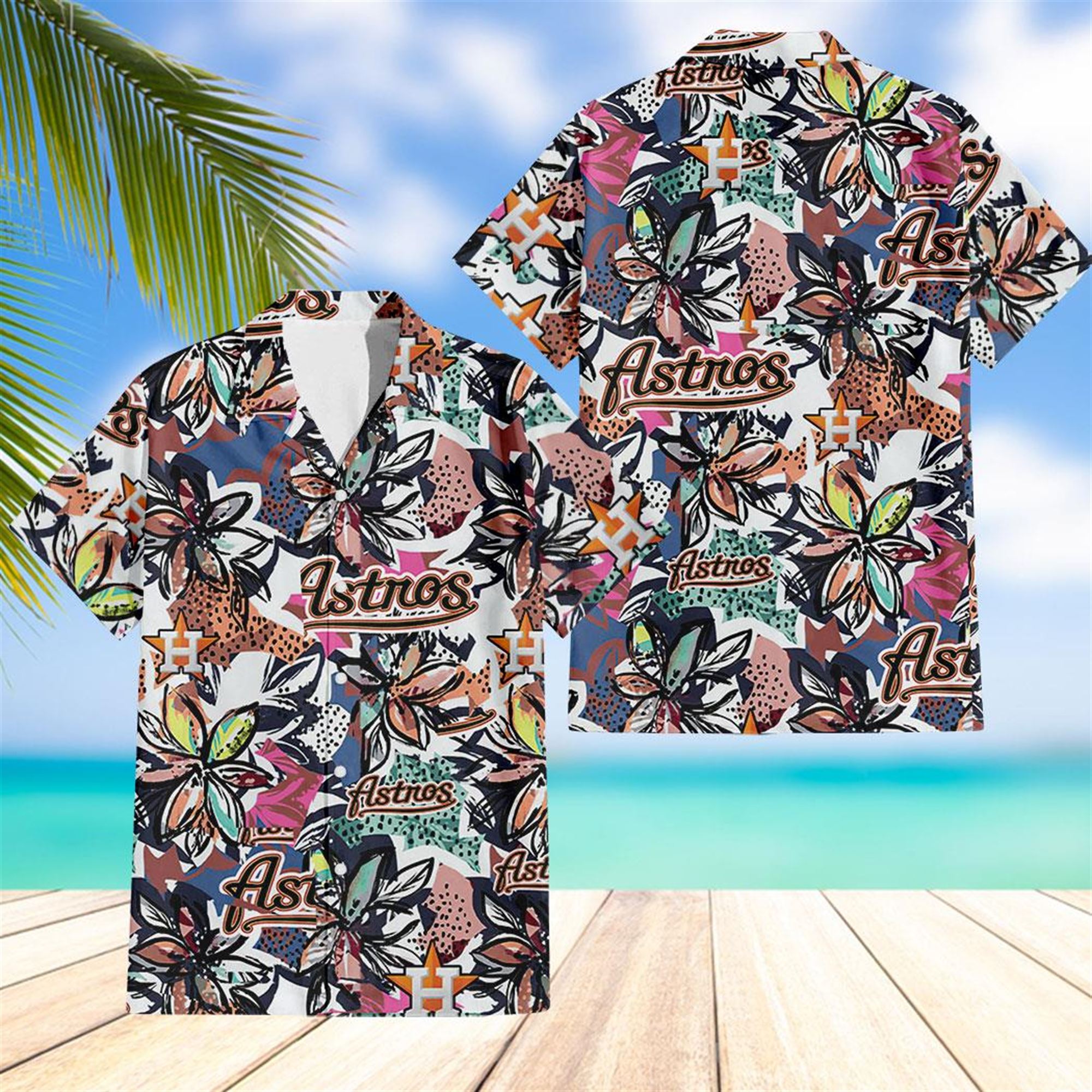 Customized Houston Astros MLB Flower Summer Tropical Hawaiian Shirt,  Houston Astros Hawaiian Shirt