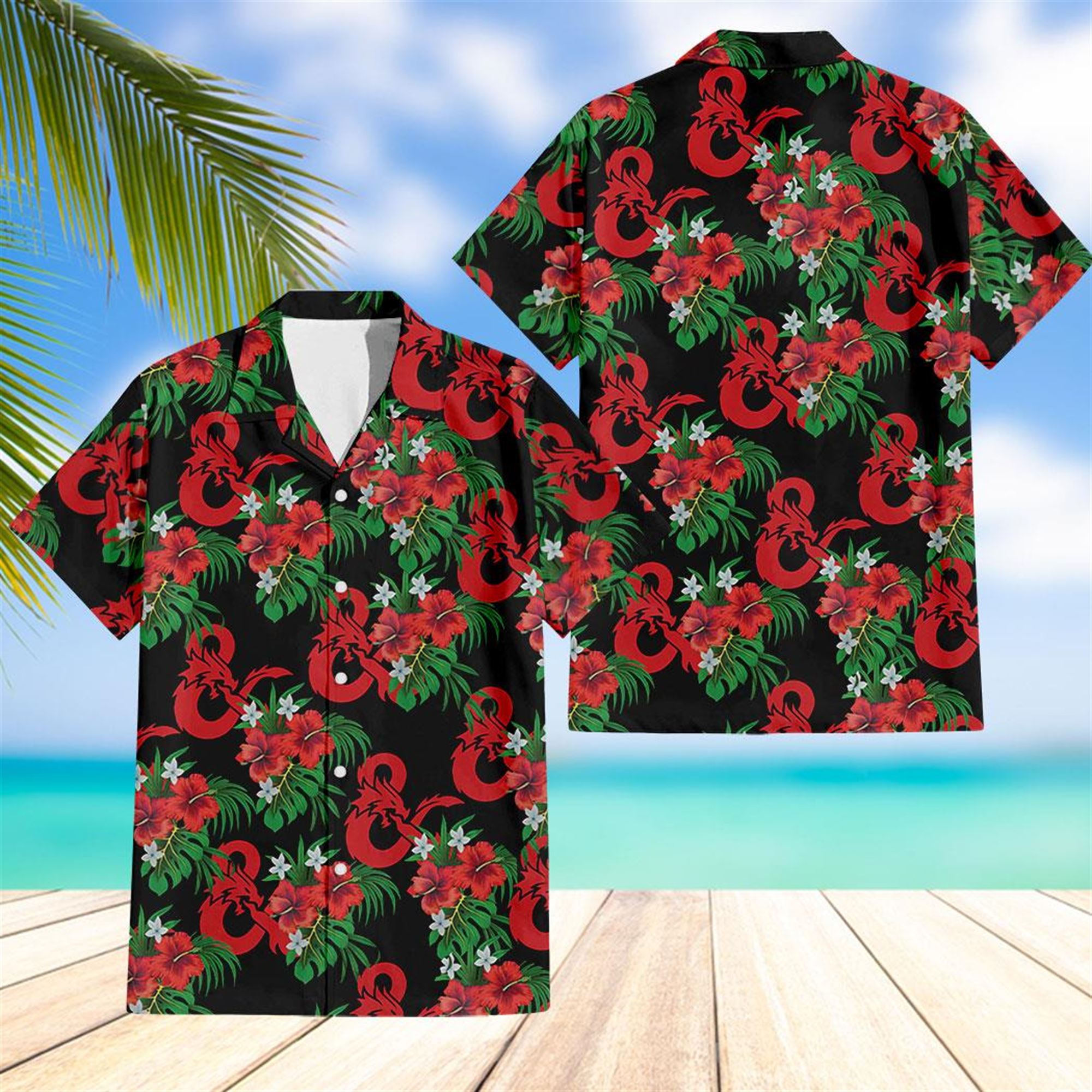 Boston Red Sox Scenic Hawaiian Shirt Beach Shorts