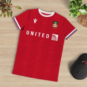 t shirt flatlay united airlines wrexham afc 2023 jersey shirt