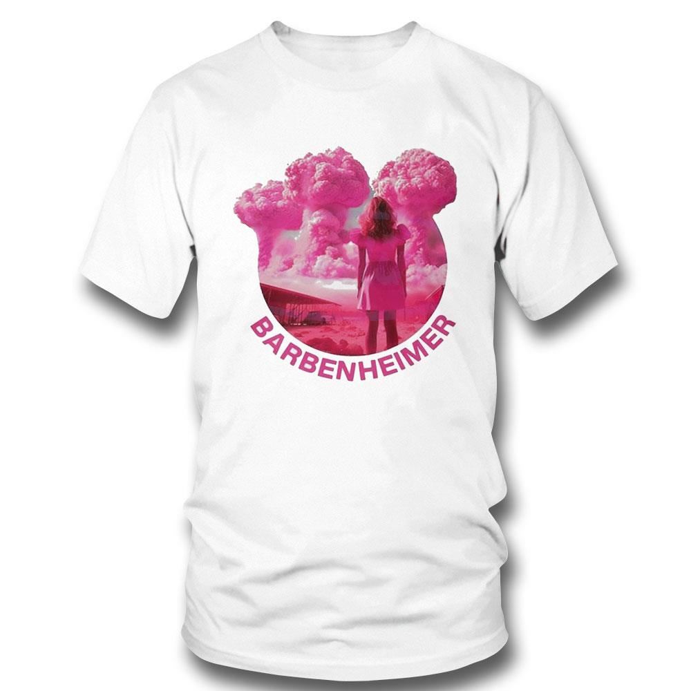Funny Barbenheimer Pink Retro Shirt Ladies Tee