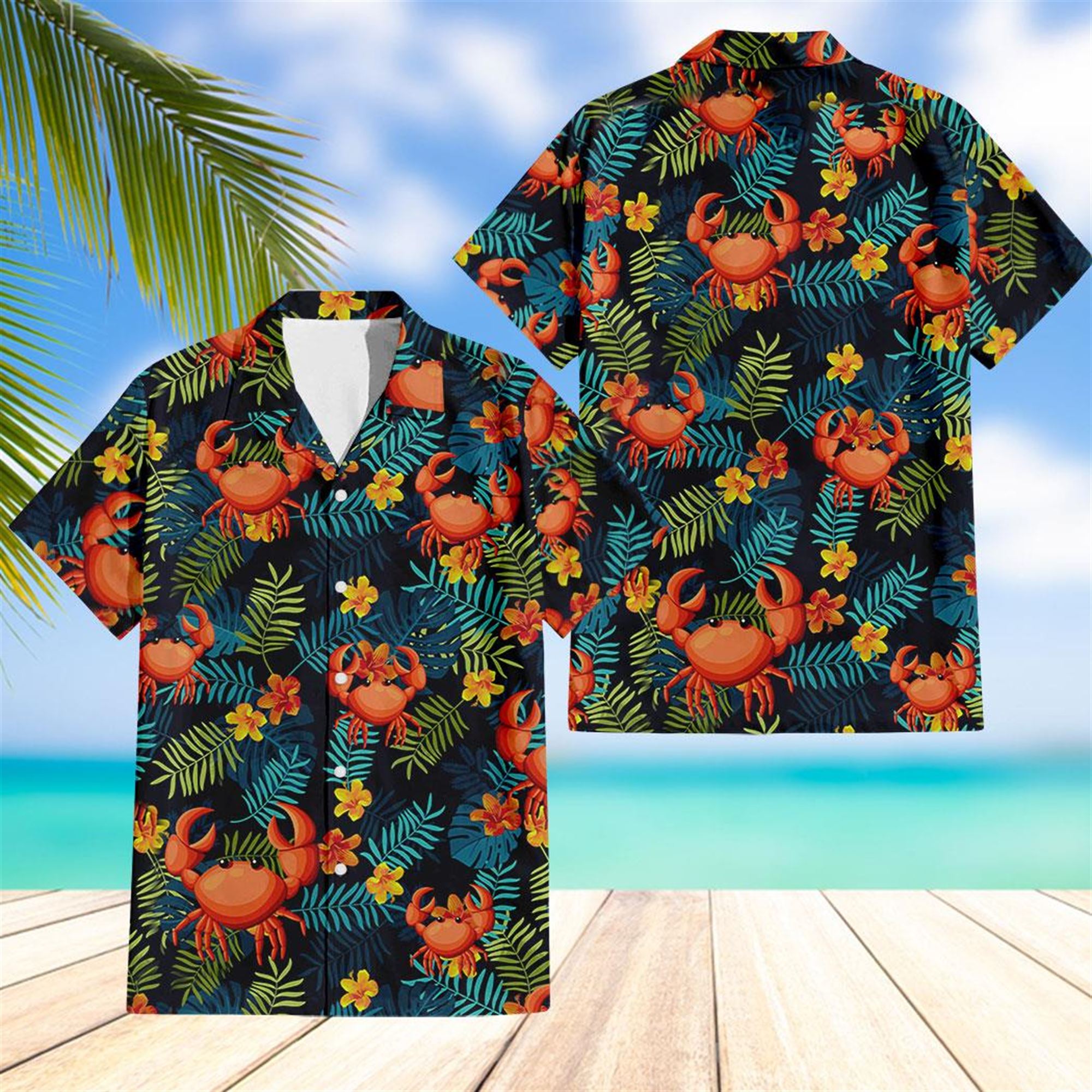 Funny Crab Hawaiian Shirt And Shorts