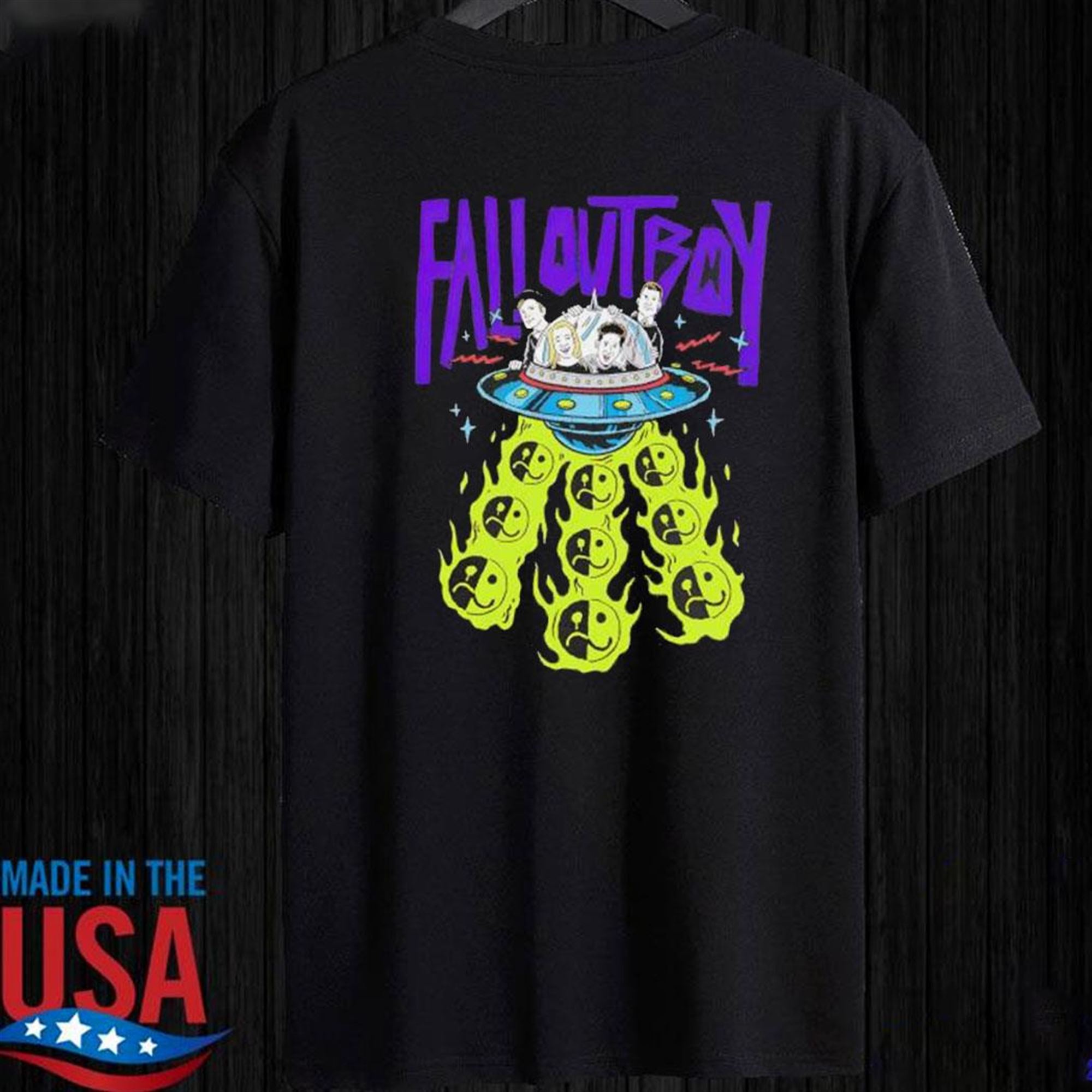 Official Fall Out Boy Unisex Ufo So Much For Stardust Tour Shirt Ladies Tee