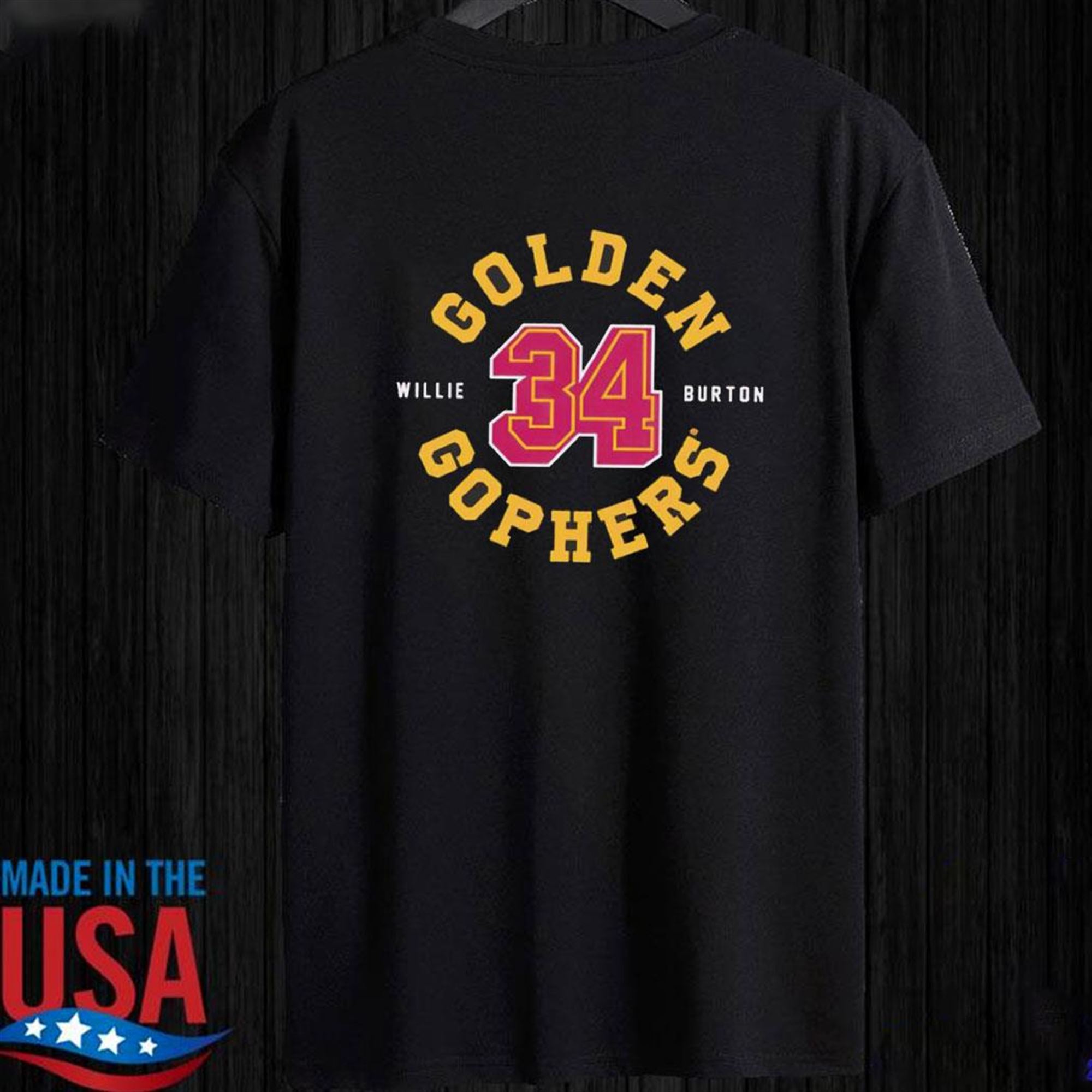Willie Burton Minnesota Golden Gophers 34 Maroon T-shirt